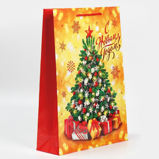 Пакет ламинированный вертикальный Золото и снежинки, L 28 38 9 см - Доступные радости фото 10