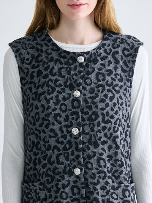 Bisiklet Yaka Desenli Kad?n Yelek