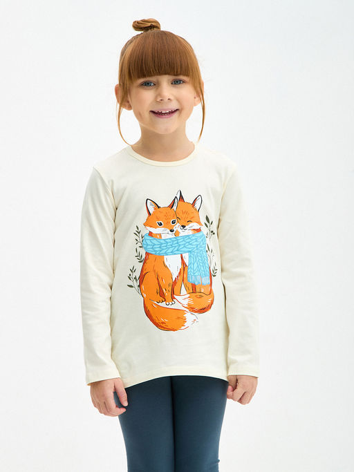 Молочный джемпер для девочки с принтом - Kogankids фото 7
