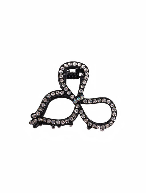 Цена за 6 шт. Крабик для волос «Джун», бант, 4.5 см, чёрный