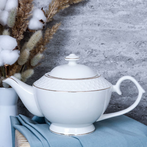 Чайный набор 13 предметов 260 мл 900 мл на ножке / GA2-13G /уп 4/ костяной фарфор - Галеонтрейд фото 7