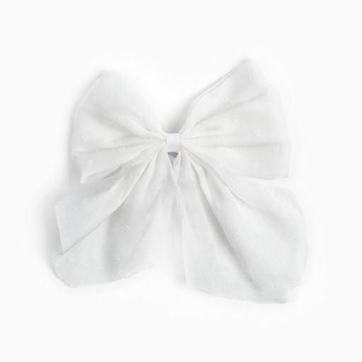 Бант для волос на резинке школьный, белый, 18×15 см, Минни Маус