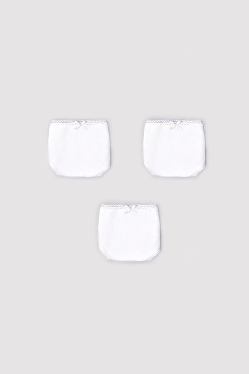 Crockid _ К 1909-3уп/белый Ал набор трусы для дев