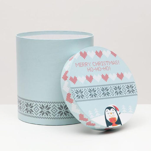 Набор круглых новогодних коробок 5 в 1 Вязаный 2, 23?23?25 - 15?15?15 см - UPAK LAND фото 6