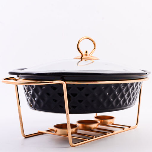 7454-1 Мармит 1,8 л с подставкой с крыш фарфор/стекло/металл MB (х4)