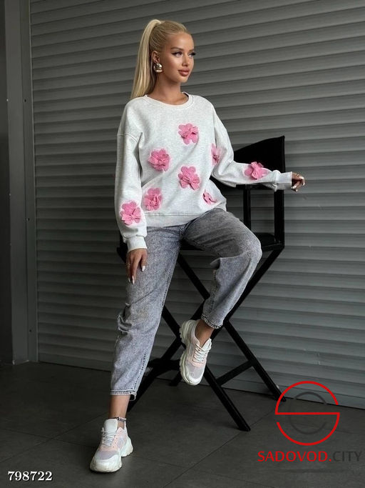 худи-свитшот без горла с бантиками