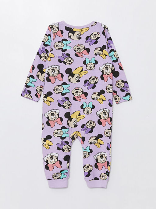 Bisiklet Yaka Uzun Kollu Minnie Mouse Bask?l? K?z Bebek Tulum - Waikiki фото 3