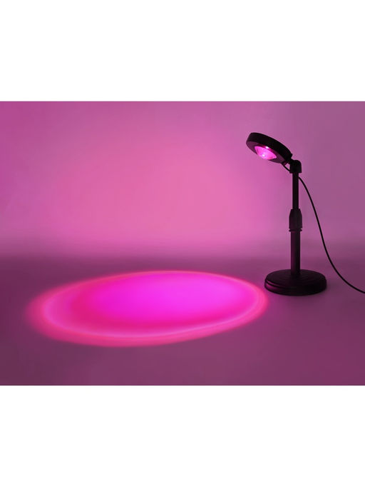 Лампа настольная атмосферная DE8385, LED, 3Вт, RGB, d12 h28 см, чёрный, с ПДУ