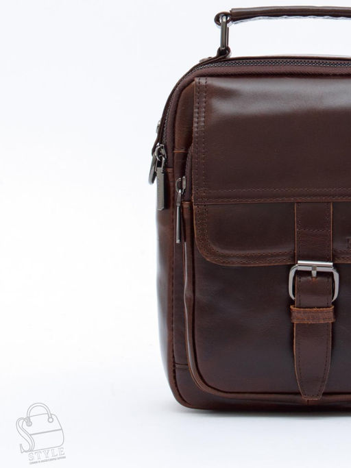 Сумка мужская кожаная 66611M brown Fuzhiniao в Новосибирске
