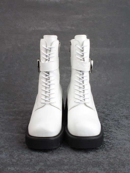 01- GZ6115-G71-N101 WHITE Ботинки демисезонные женские (натуральная кожа) - Фабричный китай фото 8