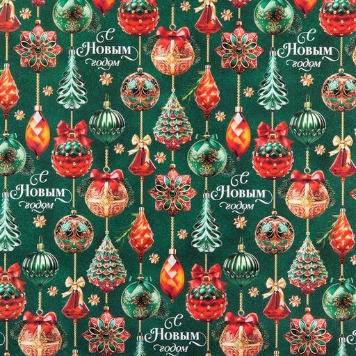 Цена за 10 шт. Бумага упаковочная глянцевая «Новогоднее настроение», 60 х 90 см