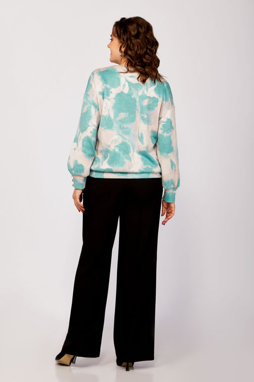 Блуза Swallow 803.2 черный+серебряный узор фото 103