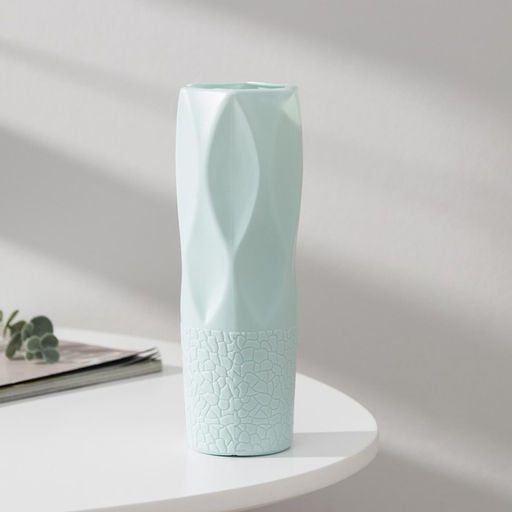 Ваза для цветов, пластик, 7×7×20.8 см, зелёная