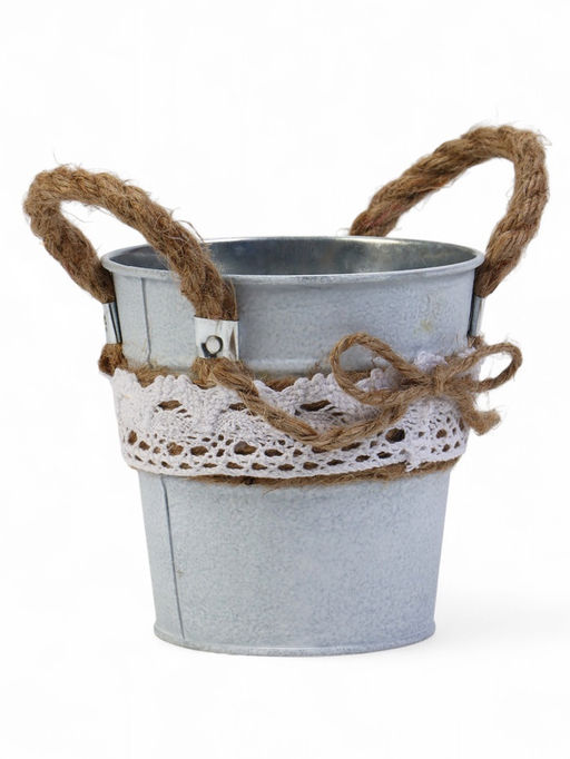 Кашпо Ведёрко Линдберг, 10?10?11 см, серое - Take it easy фото 2