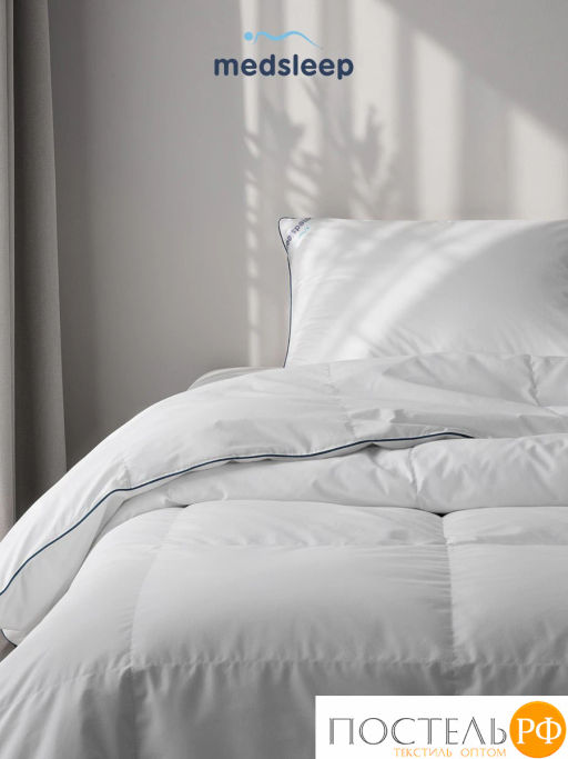 Одеяло MEDSLEEP МАЮРА хлопок-тик/пух утиный, 850 г  фото 3