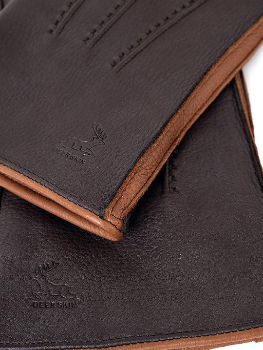 Перчатки мужские 100% ш HS790 d.brown/camel - Eleganzza фото 2