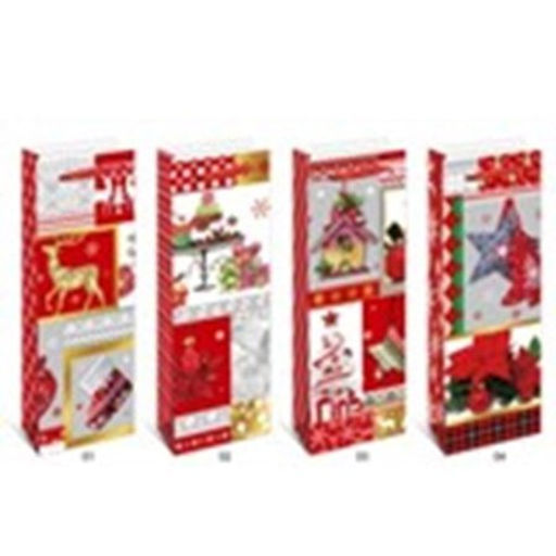 Цена за 12 шт. Пакет подарочный 12х35х9 Новый год / 362-11 /уп 12/960/под бутылку - Галеонтрейд фото 2