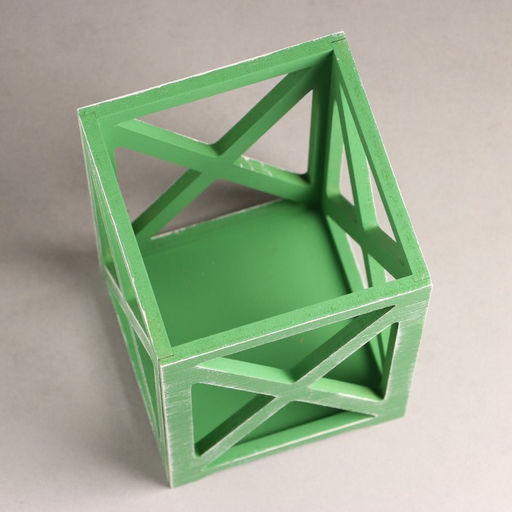 Кашпо деревянное 141426 см Фонарь Хай-тек Прованс, Зелёный - Дарим красиво фото 2