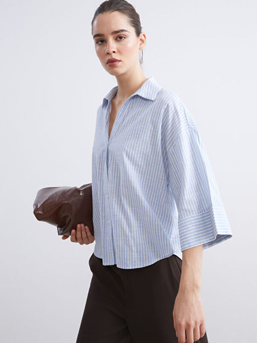 ?izgili Oversize Kad?n G?mlek