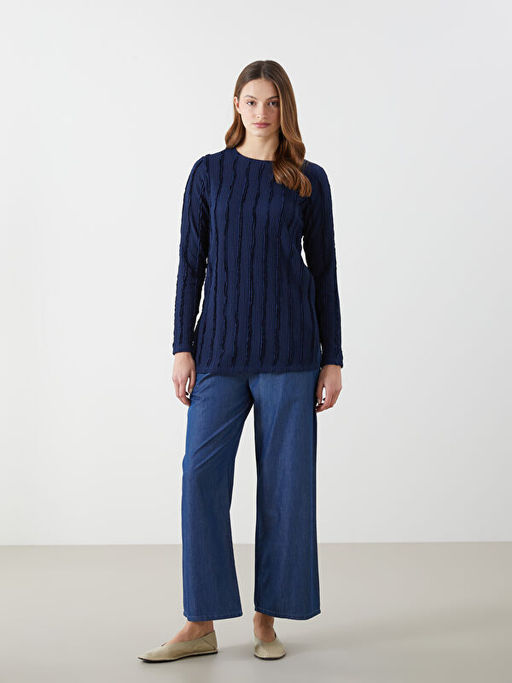 Bisiklet Yaka Dokulu Kad?n Tunik