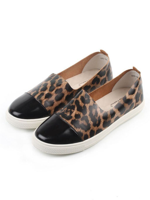 06-H1C-1PC BLACK/LEOPARD Туфли женские (натуральная кожа)