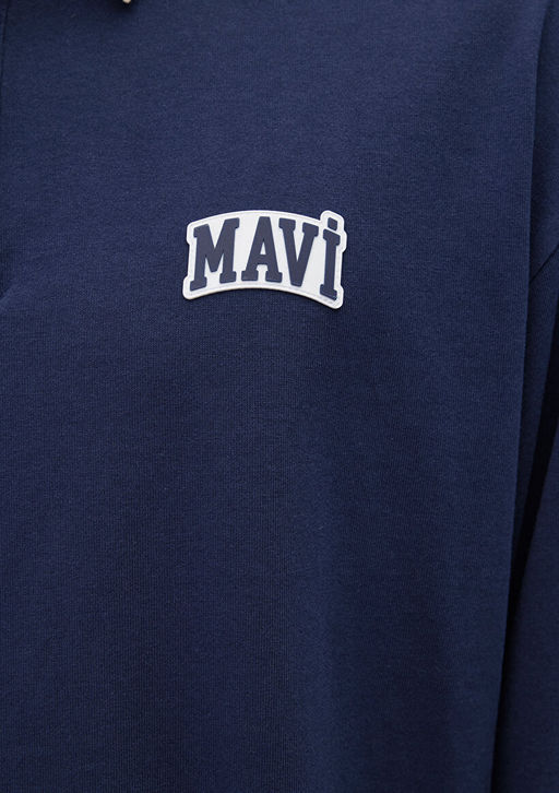 Mavi Logo Bask?l? Lacivert Polo Sweatshirt  фото 8
