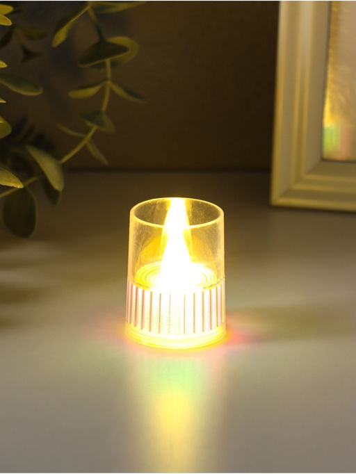 Цена за 4 шт. Светодиодная свеча LED - ночник RISALUX «Полосы», 3×LR1130, прозрачный, перламутр, 3.7×3.7×4.5 см