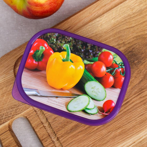 Цена за 2 шт. Ланч - бокс прямоугольный «Овощи», 500 мл