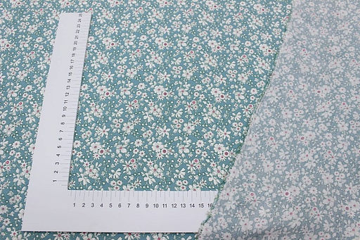 Штапель Малика цв.бирюзово-зеленый винтаж-2, СОРТ2, ш.1.42м, вискоза-100%, 90гр/м.кв - Купава фото 3