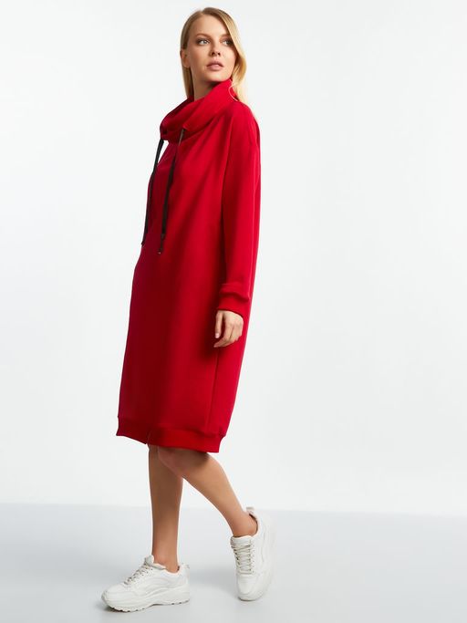 Платье футер 3-х ниточный петля без начёса М-4/18: Красный - Relay фото 2