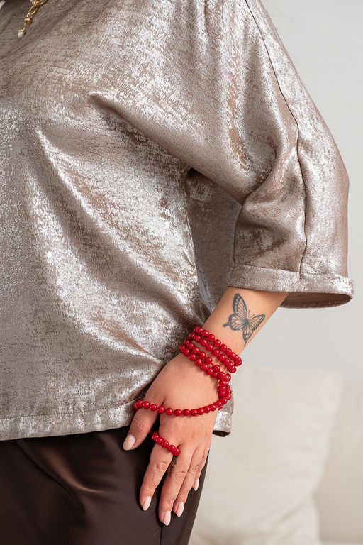 Блузка МД-2492 кофе - Angelika фото 5