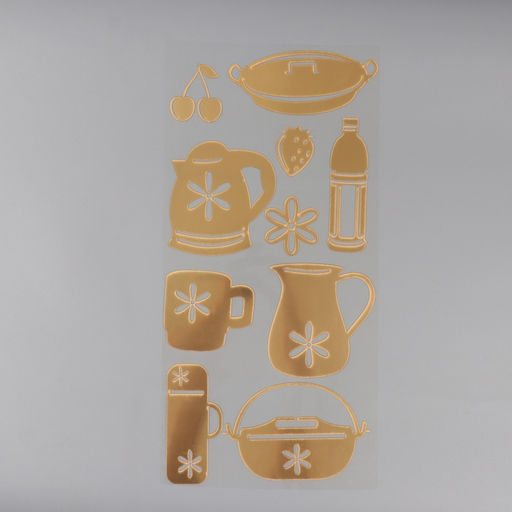 Наклейка интерьерная Время завтрака, пластик, золото, 70?30 см