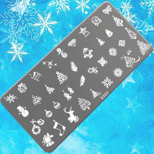 Пластина для стемпинга металлическая Праздничное ассорти, 12?6 см - Qf фото 3