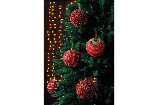 Набор 6 новогодних шаров 9,5*9,5 см Винтаж шампань с эффектом старины - Elan gallery фото 6