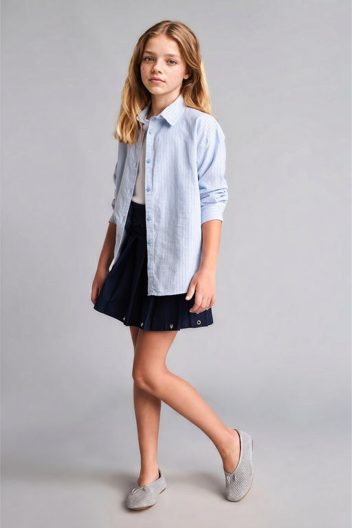 Pamuklu Gabardin Mini Etek K_z _ocuk - Defacto фото 2