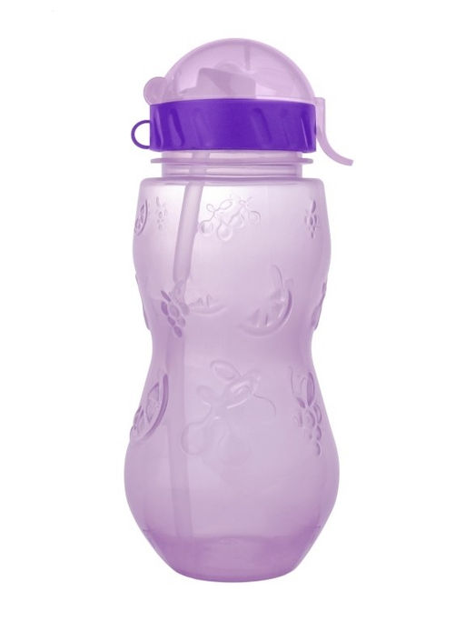 Бутылка "Fruit" с трубочкой, purple (400 ml)