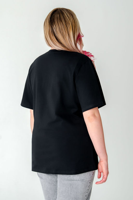 Арт. 3-1152 Футболка женская 50-58 (5 шт) Цвет:черный - Калинка фото 5
