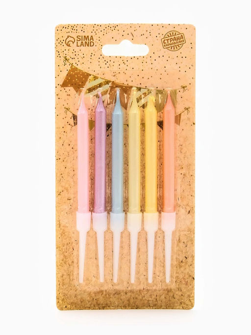 Цена за 2 шт. Свечи для торта «Пати» 6 см, с ножкой 9,5 см