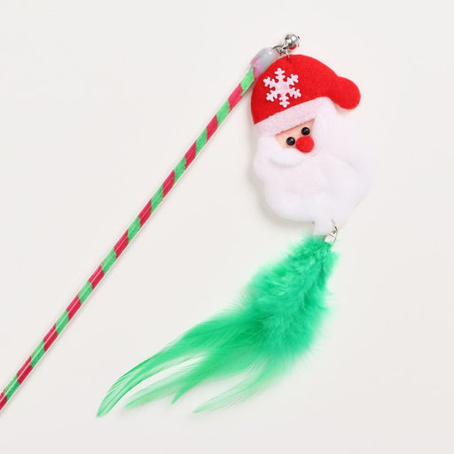 Дразнилка для кошек с бубенчиком Дед мороз, 30 см - Пижон фото 2