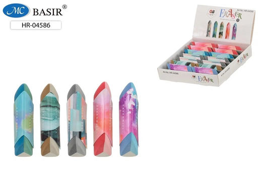 Цена за 5 шт. Ластик Basir (HR-04586) трехгранный, карт. держатель, 50мм
