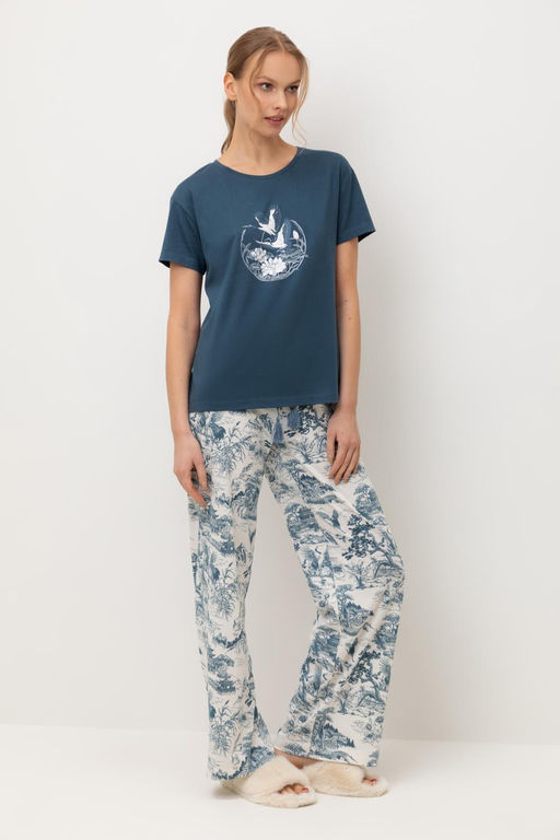 Е 20186/синий орион,японский сад пижама жен - Very neat фото 3
