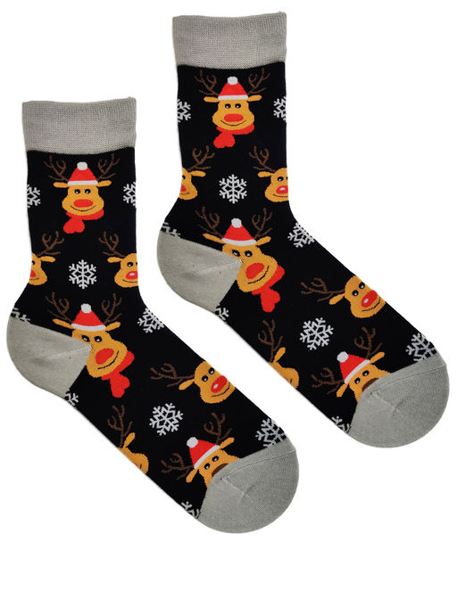 Носки НГ р. 35-40 Crazy New Year Олень в Шарфике - Krumpy фото 2