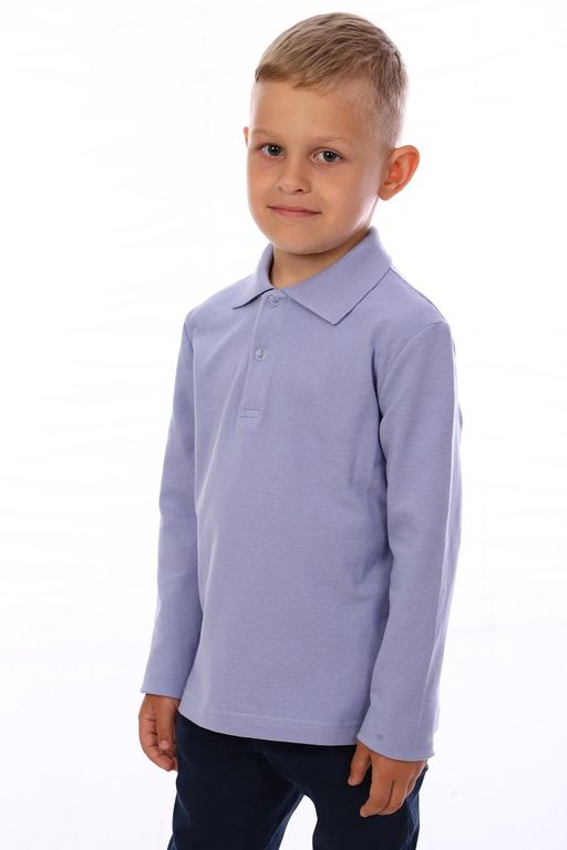 Ф027 Футболка Поло дл. рук. (серая) - Милаша фото 2