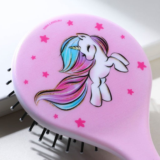 Массажная расческа круглая Единорог 16.5х8 см - Beauty fox фото 4