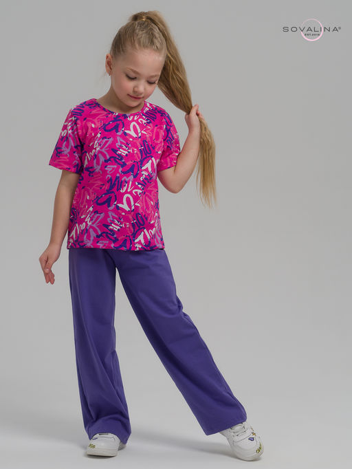 Костюм Лето надписи фуксия-верипери - Sovalina фото 12
