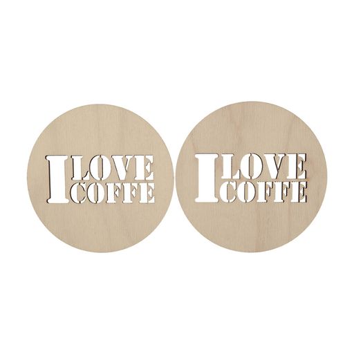 Заготовка для декорирования Mr. Carving ВД-297 Подставка под горячее фанера 8.5 х 8.5 х 0.3 см 2 шт I love coffee