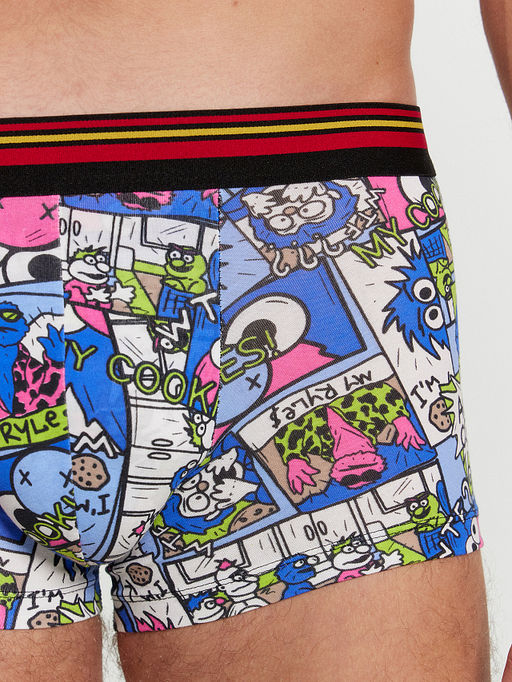 Цена за 2 штуки! Трусы мужские боксеры с принтом в виде разноцветного комикса - Mark formelle фото 2