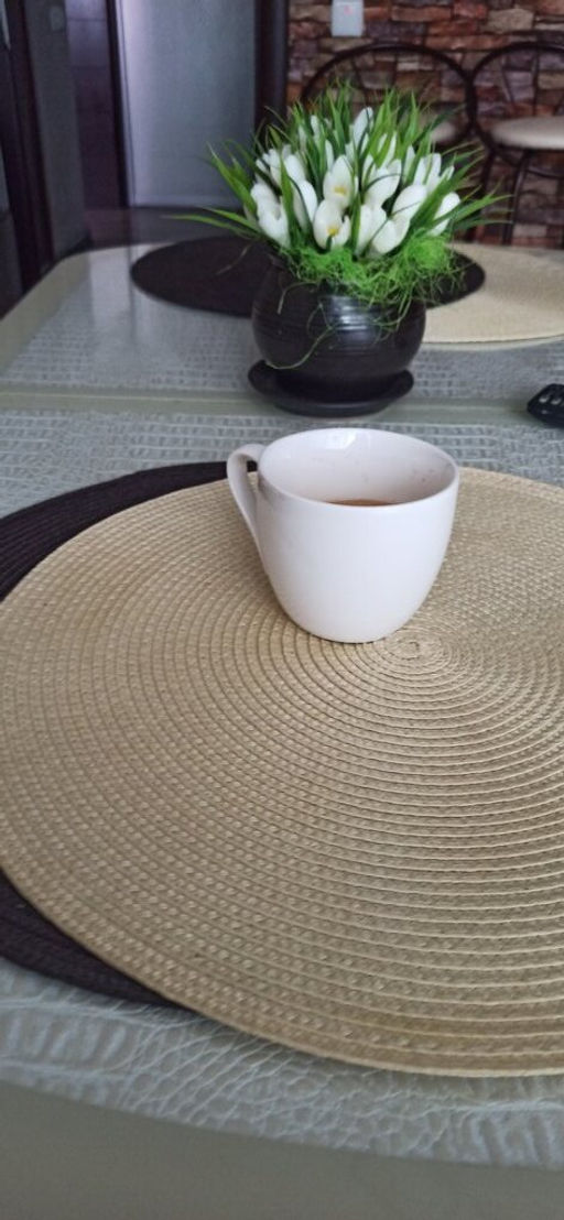 Салфетка для сервировки (мат на стол) 38см, круглая, кремовая, Y6-2545 (326273) /DANIKS/  фото 5