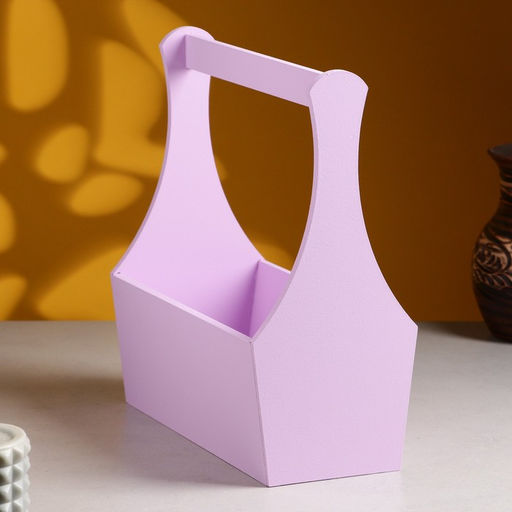 Кашпо деревянное Виллиан Лонг, с ручкой, 2512,510(28) см Сиреневый - Дарим красиво фото 2