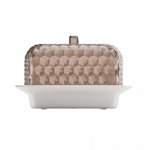 Масленка пластмассовая "Мозаика" 18х12х7см, бело-тонированный (Россия)